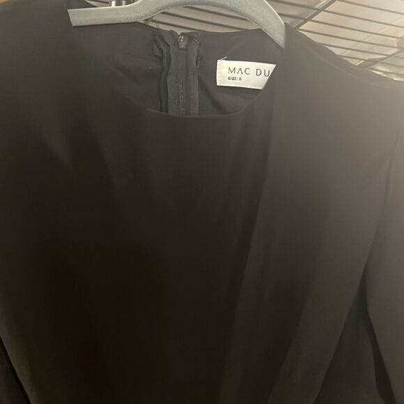 NWT Mac Duggal LONG SLEEVE PUFF SHOULDER CUT OUT GOWN in Black size 6 - Picture 4 of 7